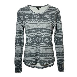 Alp N Rock Britney Lounge Shirt Snowflake Apre Ski Fair Isle Small